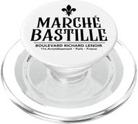 Bastille Market 11ème Arr. Paris Fleur de Lis Noir Imprimé PopSockets PopGrip pour MagSafe