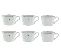 Bastion Collections Lot de 6 tasses à volants en forme de cœur ondulé avec cœur noir