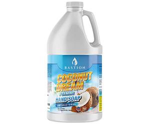 Bastion Savon moussant antibactérien pour les mains - Nettoyant pour les mains Coconut Dream - Carafe de recharge en vrac (1,8 l) Parfum noix de coco Dream non toxique fabriqué aux États-Unis