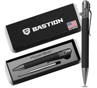 BASTION Stylo à bille de luxe en fibre de carbone Bolt Action Pen | Stylo d'écriture d'affaires rétractable rechargeable à encre (fibre de carbone/acier inoxydable)