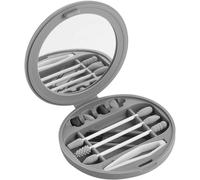Bastoncillo Oídos Reutilizable Con Múltiples Cabezales Intercambiable Cotton Swab Spiral Washable With Hygienic Storage Case For Makeup And Ear Cleaning,Grey,Cm
