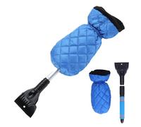 BASTOUR Extensible Grattoir à Glace avec Gant raclette Pare Brise,Grattoir Pare Brise Voiture,Grattoir Vitre Voiture avec Gant,Gant pour Pare-Brise de Voiture,Grattoir à Neige en ABS (Bleu)