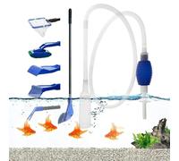 BASTOUR Kit de Nettoyage pour Gravier D'aquarium avec Siphon et 5 Outils de Nettoyage Filtre de Sable de Nettoyage D'aquarium Changeur d'eau pour Aquarium pour Changer l'eau et Nettoyer Le Sable