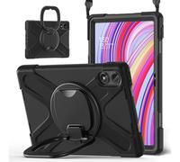 BastralBloom Coque pour Xiaomi Redmi Pad Pro 12,1", résistante aux chutes, aux chocs, coque de protection intégrale avec support rotatif à 360° et bandoulière (noir)