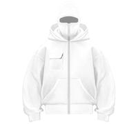 Bastwahl Balaclava Hoodie Homme Femme - Sweat à Capuche Zip Zippé Veste Chaude Cagoule Moto Masque Anti-Vent pour Sports de Plein Air Vélo Manteau Automne et Hiver Sweat À Manches Longues