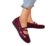 Bastwahl Ballerines Femme Petit Talon - Ballerines Petit Talon Tricotées Confortable Chic Chaussures pour Mariage Compensées Chausson Souples Pied Large Sexy Pantoufle Ete Mocassin