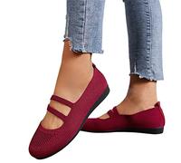 Bastwahl Ballerines Femme Petit Talon - Ballerines Petit Talon Tricotées Confortable Chic Chaussures pour Mariage Compensées Chausson Souples Pied Large Sexy Pantoufle Ete Mocassin