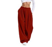 Bastwahl Bas De Survetement Femme - avec Poches et Taille Elastique Pantalon de Jogging Taille Haute Oversize Baggy Elegant Décontracté Chaud Automne Hiver Japonais Sweatpants