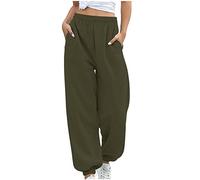 Bastwahl Bas de Survetement Femme Hiver Sport Long Taille Elastique Doux au Toucher Couleur Unie Pantalons Confortable avec Poches Running Droit Pas Cher Sportswear pour Running Fitness Training