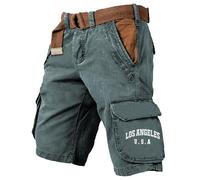 Bastwahl Bermuda Cargo Homme Court Cargo Été Taille Élastique Grande Taille Militaire Shorts Pantacourt Militaire Décontractés Slim Fit Jogging Outdoor Plage Léger Baggy Pants Vetement