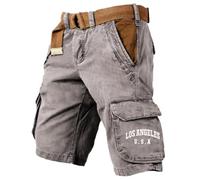 Bastwahl Bermuda Cargo Homme Court Cargo Été Taille Élastique Grande Taille Militaire Shorts Pantacourt Militaire Décontractés Slim Fit Jogging Outdoor Plage Léger Baggy Pants Vetement