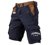 Bastwahl Bermuda Cargo Homme Court Cargo Été Taille Élastique Grande Taille Militaire Shorts Pantacourt Militaire Décontractés Slim Fit Jogging Outdoor Plage Léger Baggy Pants Vetement