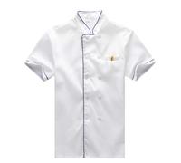 Bastwahl Blouse Blanche Homme Cuisine - Unisexe Professionnel Blouse de Chef Veste de Cuisinier Manches Longues/à Manches Courtes Travail Respirant avec Poche Vêtement Chemise Hôtel Serveur
