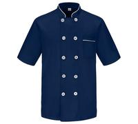 Bastwahl Blouse Cuisine Homme - Professionnel Coupe Ajustée Blouse de Chef Veste de Cuisinier Manches Longues/à Manches Courtes Léger Stretch Respirant Chemise Manteau Restaurant Bar Hôtel