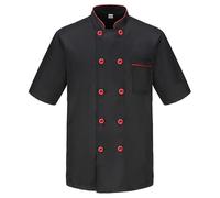 Bastwahl Blouse Cuisine Homme - Professionnel Coupe Ajustée Blouse de Chef Veste de Cuisinier Manches Longues/à Manches Courtes Léger Stretch Respirant Chemise Manteau Restaurant Bar Hôtel