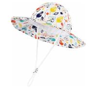 Bastwahl Chapeau Bebe Anti UV Soleil Été Coton Pêcheur Plage Soleil Unisexe Chapeaux Bob Seau avec Rabat Fleuri Respirant Réglable Vacances Casual Casquette Sun Hat pour Bébé Fille