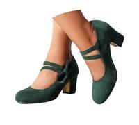 Bastwahl Chaussure a Talon Femme Élégants Classique à Talon Petit Talon Bloc Talons Bout Fermé Escarpins Chaussure avec Bride à la Cheville Chic Party Mesdames pour Travail, Bureau, Mariage