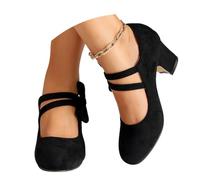 Bastwahl Chaussure a Talon Femme Élégants Classique à Talon Petit Talon Bloc Talons Bout Fermé Escarpins Chaussure avec Bride à la Cheville Chic Party Mesdames pour Travail, Bureau, Mariage