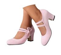 Bastwahl Chaussure a Talon Femme Élégants Classique à Talon Petit Talon Bloc Talons Bout Fermé Escarpins Chaussure avec Bride à la Cheville Chic Party Mesdames pour Travail, Bureau, Mariage