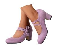 Bastwahl Chaussure a Talon Femme Élégants Classique à Talon Petit Talon Bloc Talons Bout Fermé Escarpins Chaussure avec Bride à la Cheville Chic Party Mesdames pour Travail, Bureau, Mariage