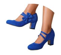 Bastwahl Chaussure a Talon Femme Élégants Classique à Talon Petit Talon Bloc Talons Bout Fermé Escarpins Chaussure avec Bride à la Cheville Chic Party Mesdames pour Travail, Bureau, Mariage