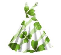 Bastwahl Costume de léprechaun Irlandais pour Femme avec trèfle Porte-Bonheur Irlandais pour la Saint-Patrick Vert Robe Cocktail sans Manches 03