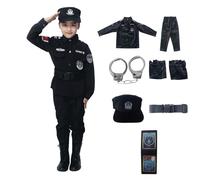 Bastwahl Costume Policier Enfant - Deguisement de Luxe, 3-13 PCS Ensemble de Costume de Police, Jeux de Rôle de Police Deguisement Tenue de Cosplay de Flic Garçon Fille Halloween Noël Carnaval