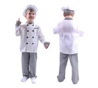 Bastwahl Deguisement Cuisinier Enfant Garcon 8 Ans - Déguisement Cuisinier Enfant, Costume Chef avec Toque, Tenue Carnaval Ensemble Toque pour la Cuisine, la Peinture et la pâtisserie