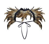 Bastwahl Deguisement Femme Halloween Adulte - Cape de Plume Haussement D'épaules Collier Col Châle en Plume, Cape de Vampire Carnaval, Halloween Gothiques Cape, 3 Couleurs