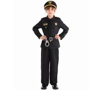 Bastwahl Deguisement Garcon Policier - Enfant Costume Policier avec Chapeau Enregistreur Talkie Walkie Lunettes de Soleil Jouet Police Accessoires Déguisement Halloween Carnaval Garçon Fille
