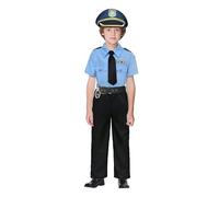Bastwahl Deguisement Police Enfant - Déguisement De Policier pour Enfants Garçons - Ensemble Uniforme De Policier avec Accessoires - Chemise, Pantalon, Chapeau, Ceinture, Sifflet