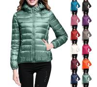 Bastwahl Doudoune Femme Hiver Chaude - Doudoune compacte légère à Manches Longues résistante à l'eau en Grande Taille à Capuche et Zippé Veste Femme