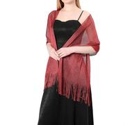 Bastwahl Echarpes Scintillants Femme élégante Châle Enveloppant écharpes avec des Franges pour Les Mariages Parties Demoiselles d'honneur Prom Fin de l'année