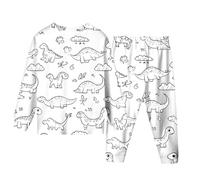 Bastwahl Ensemble De VêTements De Maison Peints à La Main pour Enfants Pyjama à Colorier pour GarçOn Et Fille Peut Jouer avec Et Combinaison Noir Fille