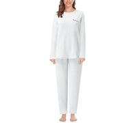 Bastwahl Ensemble Pyjama pour Femme 2 pièces en Polaire Teddy Pyjama Chaud en Polaire Vêtement de Nuit Pull à Manches Longues Pantalon en Peluche Moelleux Flanelle Sleepwear Thermo Hiver