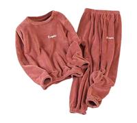 Bastwahl Ensembles de Pyjama Femme en Polaire Hiver Chaud Vêtement de Nuit à Manches Longues Doux Pyjama Pilou Pilou Combinaison Flanelle Loungewear Sleepwear Vêtements