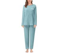 Bastwahl Ensembles de Pyjama Femme Hiver en Polaire 2 Pièce Vêtements de Nuit à Manches Longues Adulte Chaud et Doux Loungewear