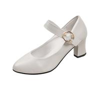 Bastwahl Escarpin Noir Femme Classique Élégants à Talon Petit Talon Bout Fermé Bloc Talons Chaussure Escarpins avec Bride à la Cheville Chic Fashion Mesdames pour Les Mariages Et Les Fêtes