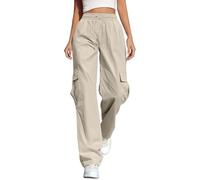 Bastwahl Pantalon Cargo Femme Cargo High Waist Strech Baggy Stretch Y2k Pantalons Parachute Pants Coupe Ample avec Poches Automne Classique Gothique Sport Bas de Survêtement pour Style Hip-Hop