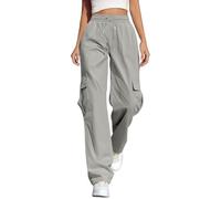 Bastwahl Pantalon Cargo Femme Cargo High Waist Strech Baggy Stretch Y2k Pantalons Parachute Pants Coupe Ample avec Poches Automne Classique Gothique Sport Bas de Survêtement pour Style Hip-Hop