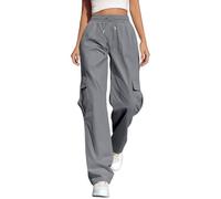 Bastwahl Pantalon Cargo Femme Cargo High Waist Strech Baggy Stretch Y2k Pantalons Parachute Pants Coupe Ample avec Poches Automne Classique Gothique Sport Bas de Survêtement pour Style Hip-Hop