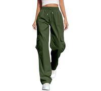 Bastwahl Pantalon Cargo Femme Cargo High Waist Strech Baggy Stretch Y2k Pantalons Parachute Pants Coupe Ample avec Poches Automne Classique Gothique Sport Bas de Survêtement pour Style Hip-Hop