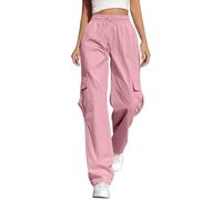 Bastwahl Pantalon Cargo Femme Cargo High Waist Strech Baggy Stretch Y2k Pantalons Parachute Pants Coupe Ample avec Poches Automne Classique Gothique Sport Bas de Survêtement pour Style Hip-Hop