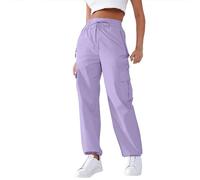 Bastwahl Pantalon Cargo Femme Strech Cargo High Waist Y2k Militaire Stretch Pantalons Parachute Pants Multipoche Elastique Coupe Ample Sport Gothique Classique Sarouel pour Style Hip-Hop