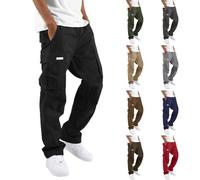 Bastwahl Pantalon de Travail Homme - Cargo Coupe Droite Multi Poches Taille à Cordon Pantalon Long Usage Quotidien Activités Extérieures Entraînement Fitness Style Décontracté Fonctionnel
