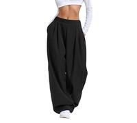 Bastwahl Pantalon Jogging Femme - avec Poches et Taille Elastique Pantalon de Jogging Taille Haute Oversize Baggy Elegant Décontracté Chaud Automne Hiver Japonais Sweatpants