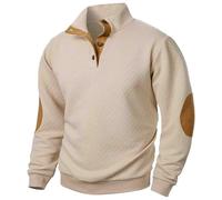 Bastwahl Pull Camionneur Col Homme Sweatshirt en Micro Fleece Polaire À Manches Longues Chaud Maillot De Chasse Survêtement Et Boutons French Terry Sweat Pull-Over Automne Hiver
