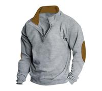 Bastwahl Pulls Homme,Pull Camionneur Col Homme Sweatshirt en Micro Fleece Polaire À Manches Longues Chaud Maillot De Chasse Survêtement Et Boutons French Terry Sweat Pull-Over Automne Hiver