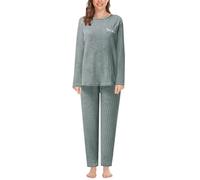 Bastwahl Pyjama d'hiver pour Femme - Polaire Chaude - Moelleux - Col Rond - Sweat-Shirt - Couleur Unie - Pantalon en Peluche - Ensemble Pyjama Deux pièces avec Poches - Chaud et Confortable