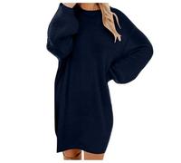 Bastwahl Robe Pull Femme - Automne Hiver Chaud Manche Longue Casual Pas Cher A La Mode Pull Fille Chic Et Elégant Robe en Tricot Col Roulé Décontractée Chandail Ample Jupe